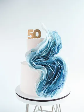 Торт с вафельным декором Волна 50